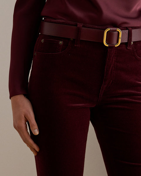 Lauren Ralph Lauren Women's Burgundy  High-waisted flared corduroy Pants |   Lauren Ralph Lauren in Lebanon