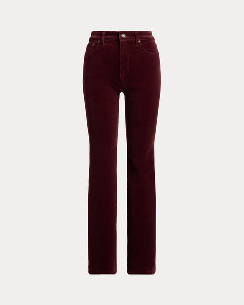 Lauren Ralph Lauren Women's Burgundy  High-waisted flared corduroy Pants |   Lauren Ralph Lauren in Lebanon