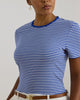Lauren Ralph Lauren Women's Royal Blue Striped Stretch Cotton Crewneck T-Shirt|Lauren Ralph Lauren In Lebanon
