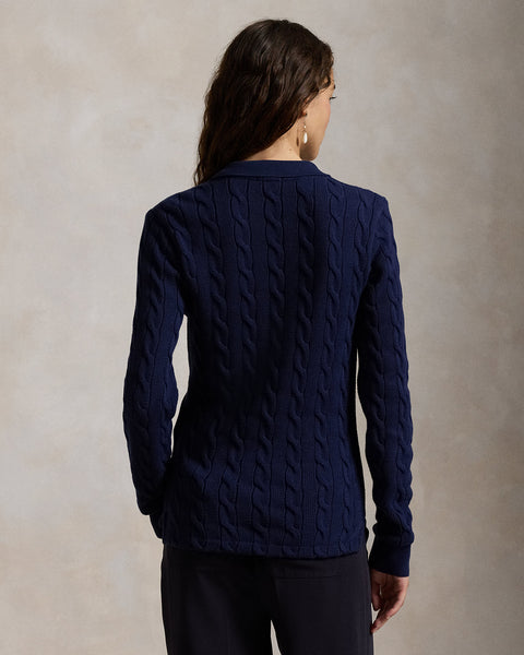 Polo Ralph Lauren Cable-Knit Cotton Long-Sleeve Polo Neck Sweater | Polo Ralph Lauren In Lebanon