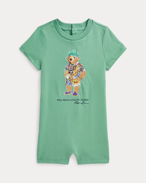Polo Ralph Lauren Baby Boy's Green Polo Bear Cotton Jersey Romper | Polo Ralph Lauren In Lebanon