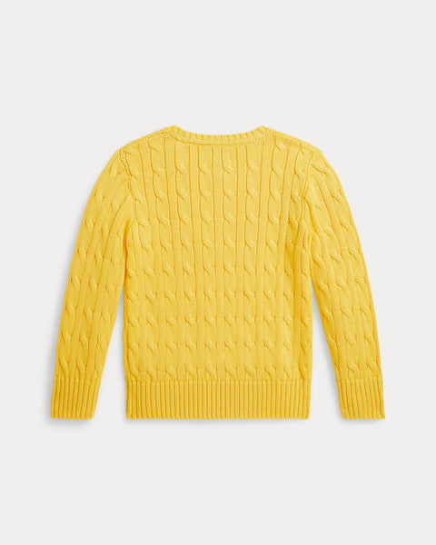 Polo Ralph Lauren Boy's Yellow Cable-Knit Cotton Sweatshirt | Polo Ralph Lauren In Lebanon