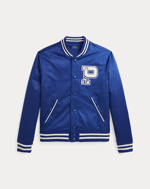 Polo Ralph Lauren Boy's Dark Blue Twill Letterman Baseball Jacket | Polo Ralph Lauren In Lebanon