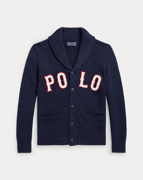 Polo Ralph Lauren Boy's Navy Baseball-Logo Cotton Shawl Cardigan | Polo Ralph Lauren In Lebanon