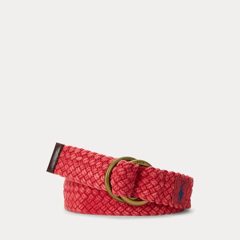 Polo Ralph Lauren Men's Red Leather-Trim Braided Belt | Polo Ralph Lauren In Lebanon