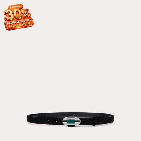 Lauren Ralph Lauren Women’s Dark Green Embellished Buckle Suede Belt | Lauren Ralph Lauren In Lebanon