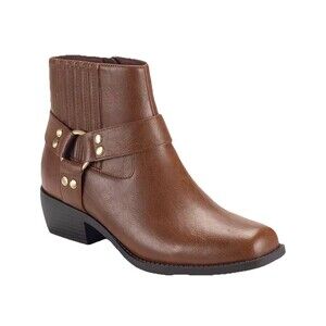 Sun + Stone Women's Brown Harness Strap Ankle Boot | Sun + Stone in Lebanon