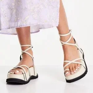 Topshop Women's Ecru Sandal ANS736