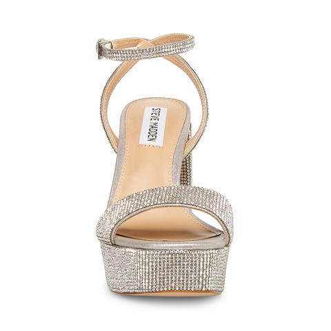 Steve Madden Women's Silver Rhinestone Lessa-R Heeled Sandal |Steve Madden In Lebanon