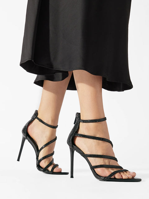 Steve Madden Women's Black Crystal Beamish Sandals | Steve Madden In Lebanon