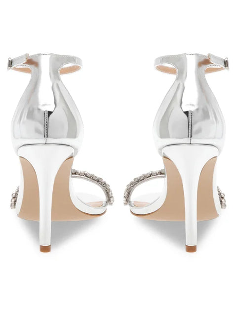 Steve Madden Women's Silver Brazen-R Heeled Sandal | Steve Madden In Lebanon