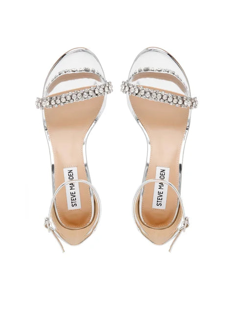 Steve Madden Women's Silver Brazen-R Heeled Sandal | Steve Madden In Lebanon