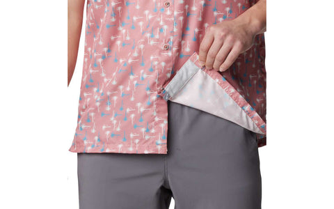 Columbia Men's Peach Regular Fit Printed Short Sleeve Casual Shirt | Columbia In Lebanon