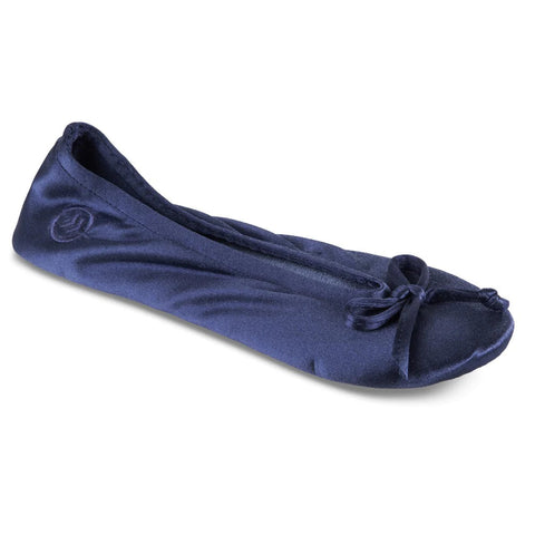 Isotoner Women's Navy Satin Ballerina Panduff | Isotoner In Lebanon