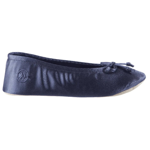 Isotoner Women's Navy Satin Ballerina Panduff | Isotoner In Lebanon