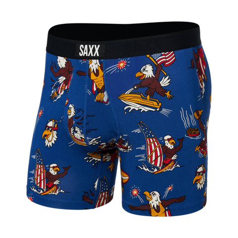 Saxx Men's Blue Multi Super Eagle Printed Super Soft Boxer|Saxx In Lebanon