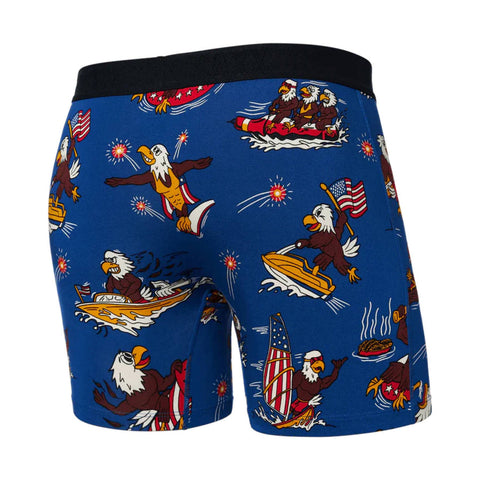 Saxx Men's Blue Multi Super Eagle Printed Super Soft Boxer|Saxx In Lebanon