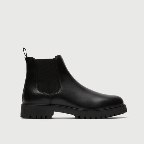Walk London Men's Black Leather Sean Chelsea Boot |Walk London In Lebanon