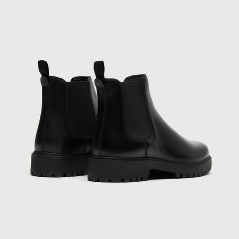 Walk London Men's Black Leather Sean Chelsea Boot |Walk London In Lebanon