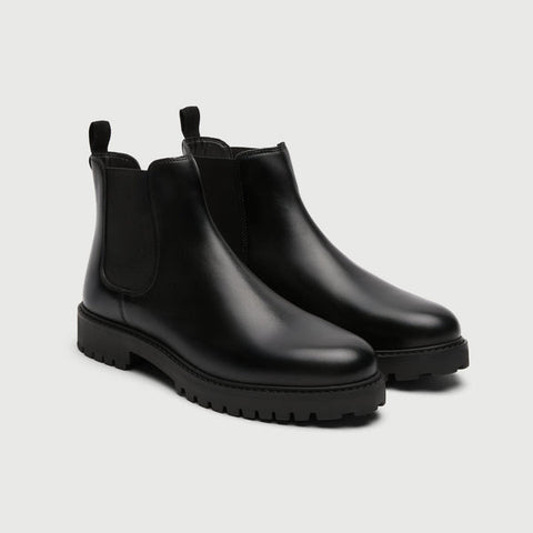 Walk London Men's Black Leather Sean Chelsea Boot |Walk London In Lebanon