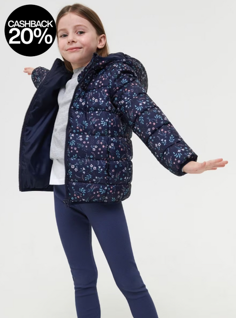 Sinsay Girl's Navy Hooded Jacket ANFK469