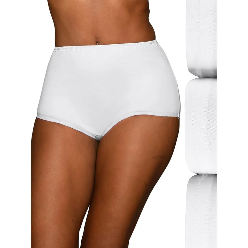 Vanity Fair Women's White Perfectly Yours Classic Cotton 3-Pack Brief