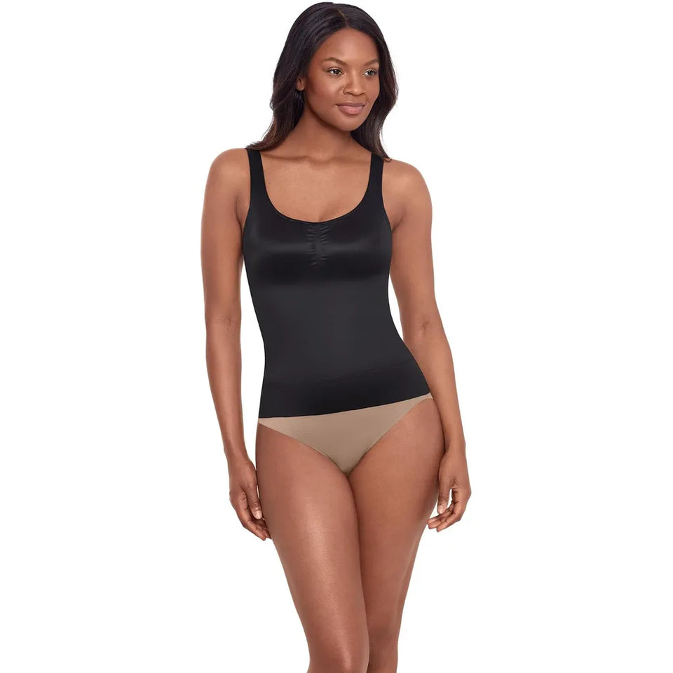 Miraclesuit Women's Black Comfy Curves Scoop Neck Shaping Tank Shapewear