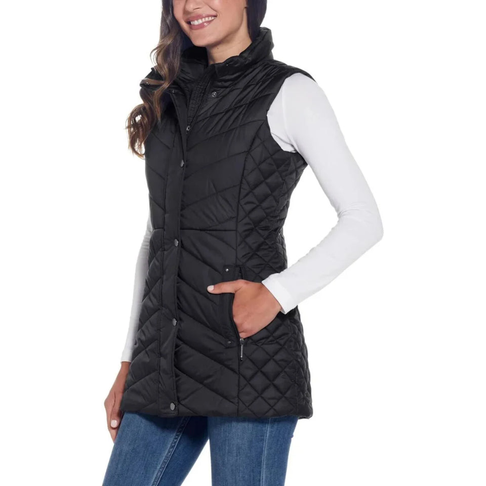 Weatherproof Women's BlackUltra Soft Cozy Lining Quilted Vest