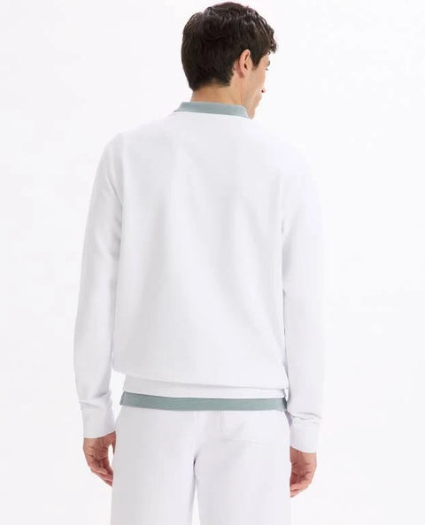 Celio Men's White Contrast Collar Layered-Look Sweatshirt|Celio In Lebanon