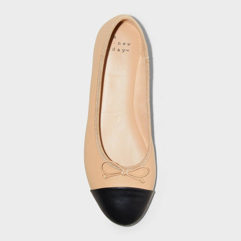 A New Day Women's Beige Janie Ballet with Memory Foam Insole Flats |A New Day In Lebanon