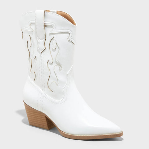 Wild Fable Women's White Daytona Western with Memory Foam Insole Boots |Wild Fable In Lebanon
