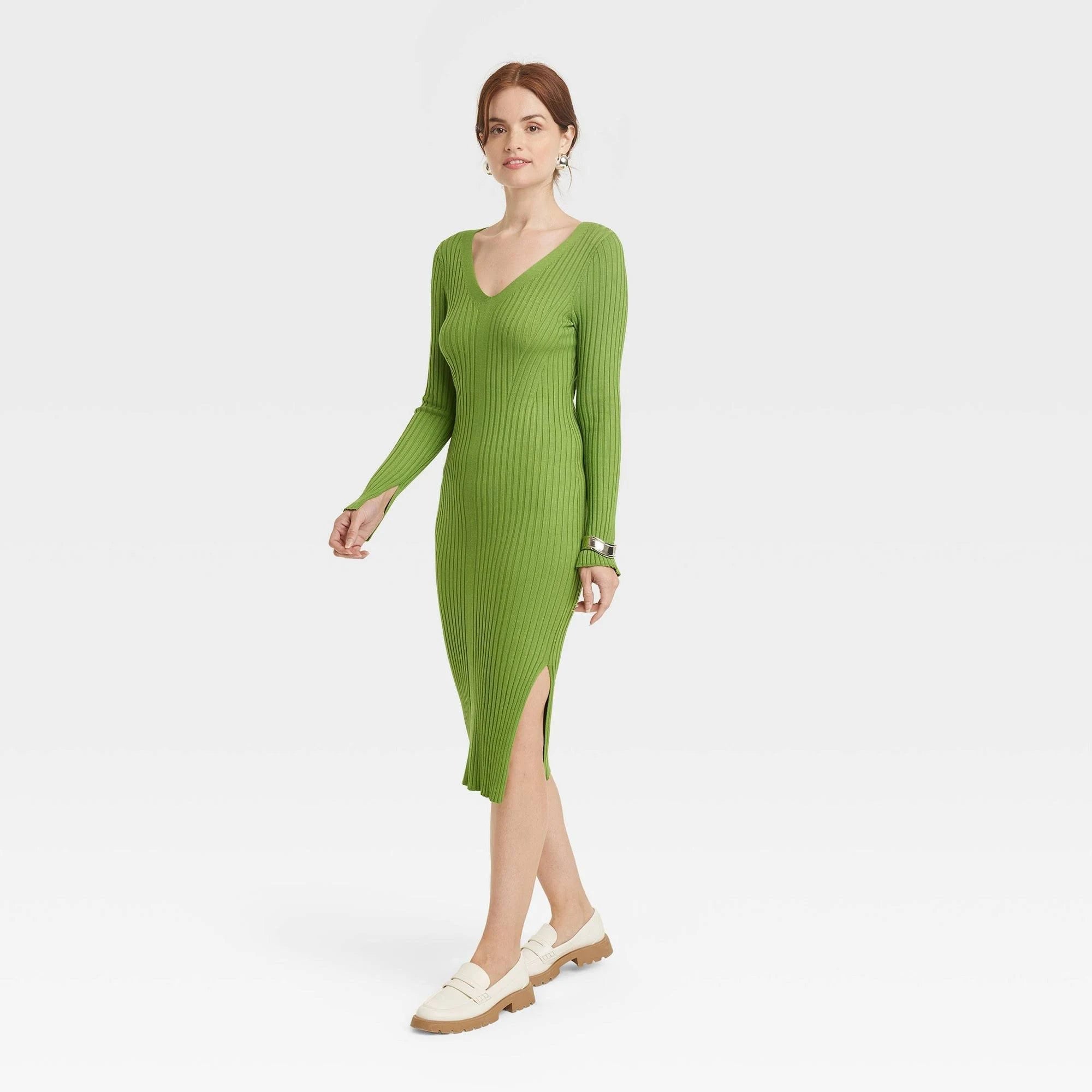 A New Day Women's Green Long Sleeve Sweater Dress |A New Day In Lebanon