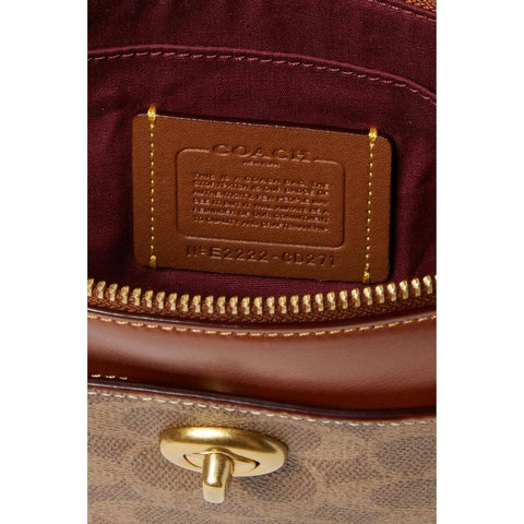 Coach Women's Tan Rust Coated Canvas Signature Polly Crossbody Bag | Coach In Lebanon