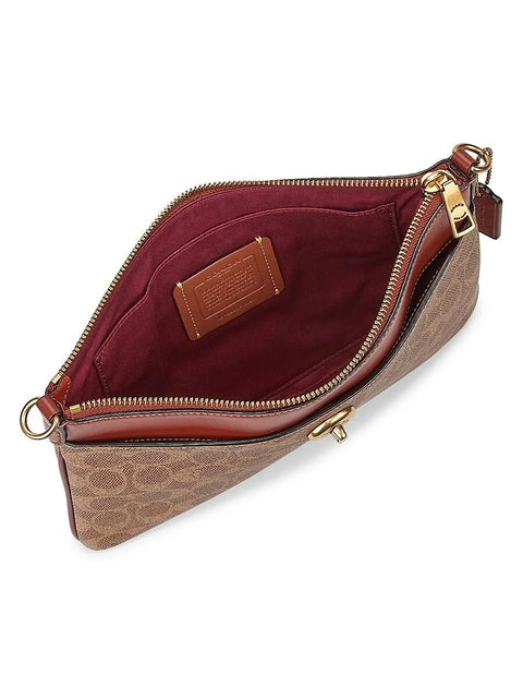 Coach Women's Tan Rust Coated Canvas Signature Polly Crossbody Bag | Coach In Lebanon