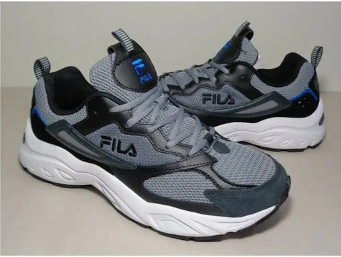Fila Men's Grey & Black Leather Mesh Sneakers| Fila In Lebanon