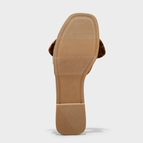 A New Day Women's Light Brown Leopard Maple Bow Flat Slipper | A New Day In Lebanon