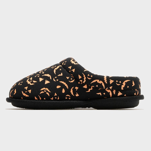 Dluxe By Dearfoams Boy's Black Orange Glow-in-the-Dark Pumpkin Slide Slippers |Dluxe By Dearfoams In Lebanon