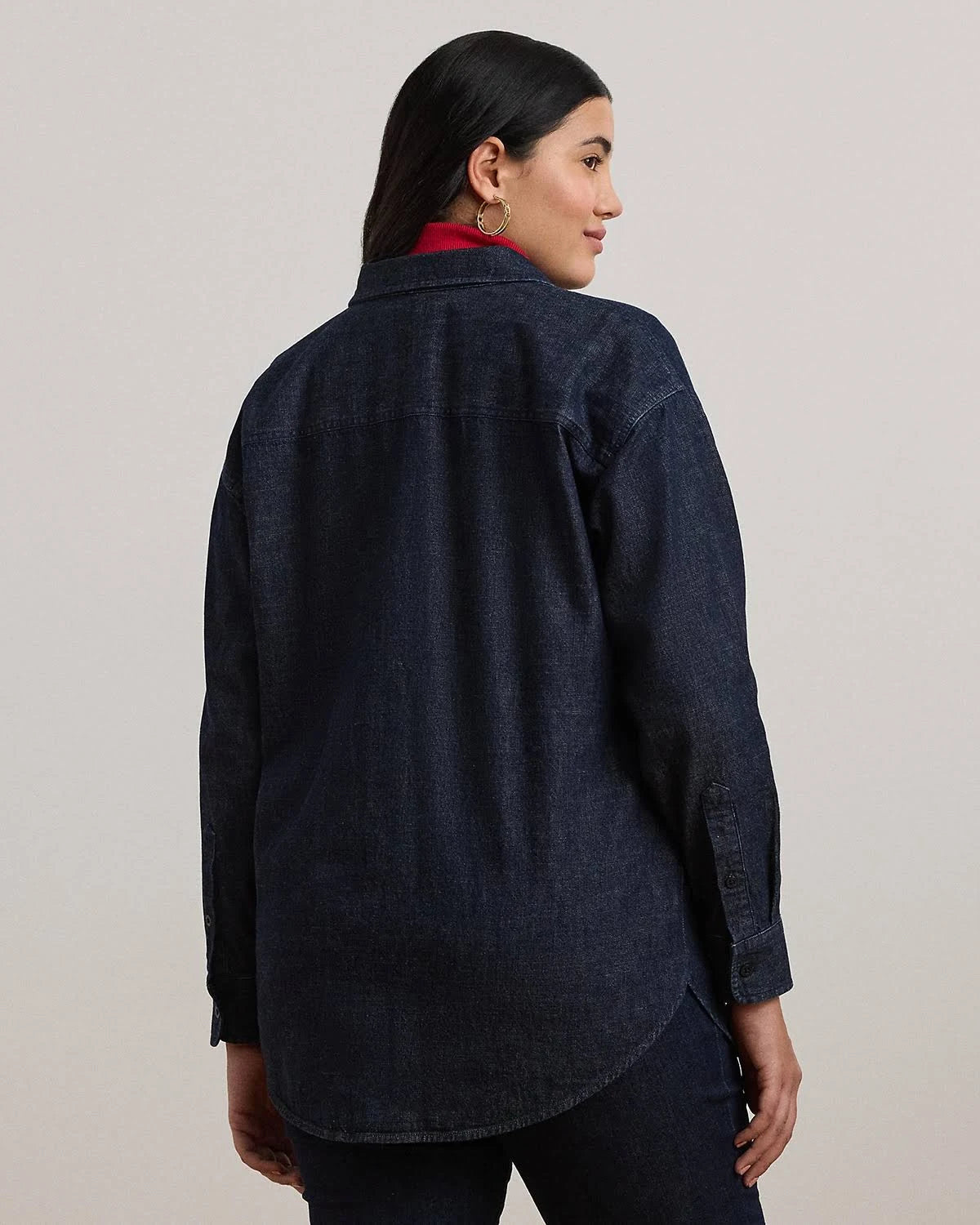 Lauren Ralph Lauren Women's Dark Blue Plus Size Denim Shirt | Lauren Ralph Lauren In Lebanon