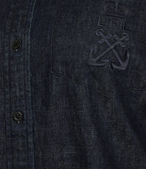 Lauren Ralph Lauren Women's Dark Blue Plus Size Denim Shirt | Lauren Ralph Lauren In Lebanon