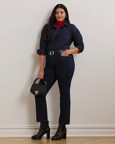 Lauren Ralph Lauren Women's Dark Blue Plus Size Denim Shirt | Lauren Ralph Lauren In Lebanon