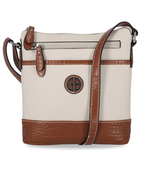 Giani Bernini Women's Cream/Saddle Saffiano North South Crossbody | Giani Bernini In Lebanon
