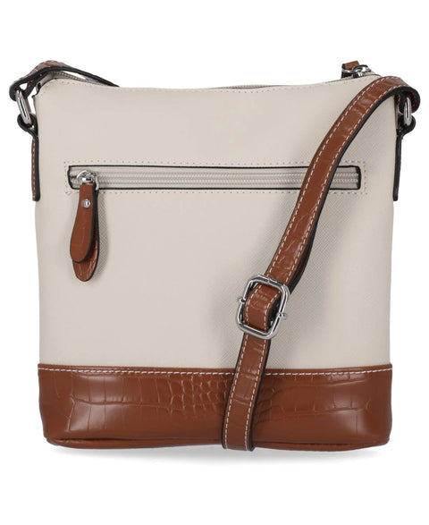 Giani Bernini Women's Cream/Saddle Saffiano North South Crossbody | Giani Bernini In Lebanon