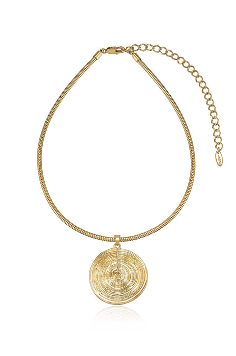 Ettika Women's Statement Swirl Pendant 18K Gold-Plated Choker Necklace | Ettika In Lebanon