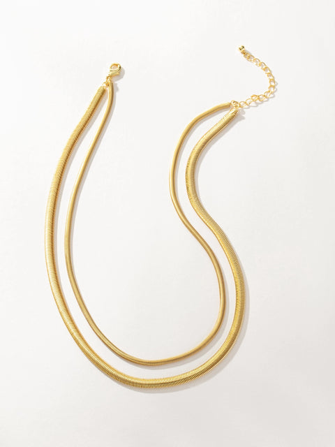 Uncommon James Women's Layered Flat Snake Chain Necklace | Uncommon James In Lebanon
