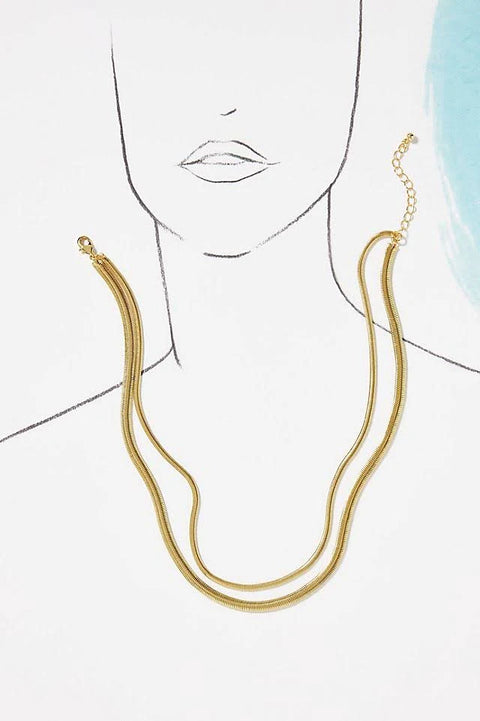 Uncommon James Women's Layered Flat Snake Chain Necklace | Uncommon James In Lebanon