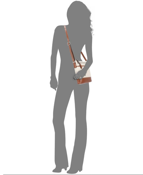 Giani Bernini Women's Cream/Saddle Saffiano North South Crossbody | Giani Bernini In Lebanon