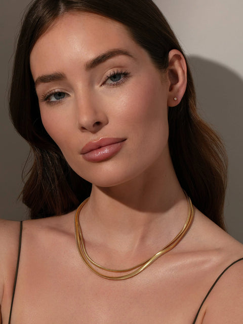 Uncommon James Women's Layered Flat Snake Chain Necklace | Uncommon James In Lebanon