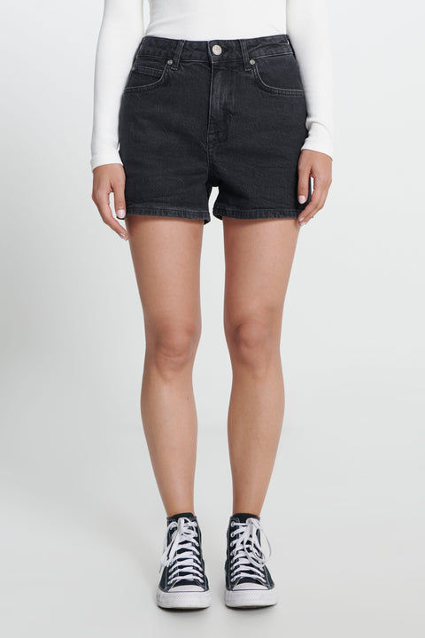 Lee Women's Black Straight Fit High Waist Danim Shorts | Lee In Lebanon