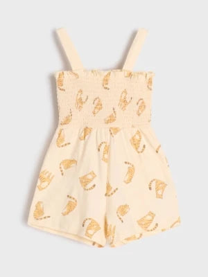 Sinsay Baby Girls’ Beige Tiger Print Smocked Romper | Sinsay in Lebanon