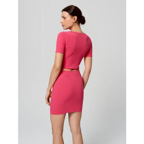 Sinsay Women's Fuchsia Ribbed Mini Skirt | Sinsay In Lebanon